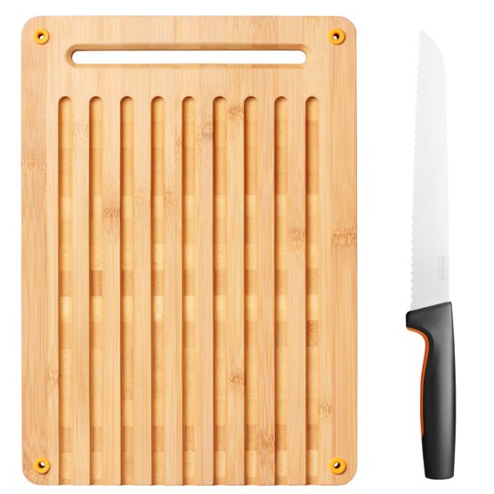 Tabla de corte de bambú y cuchillo de pan Functional Form